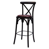 Bristol Bar Chair in Dark Walnut with Bison Bordeaux Seat