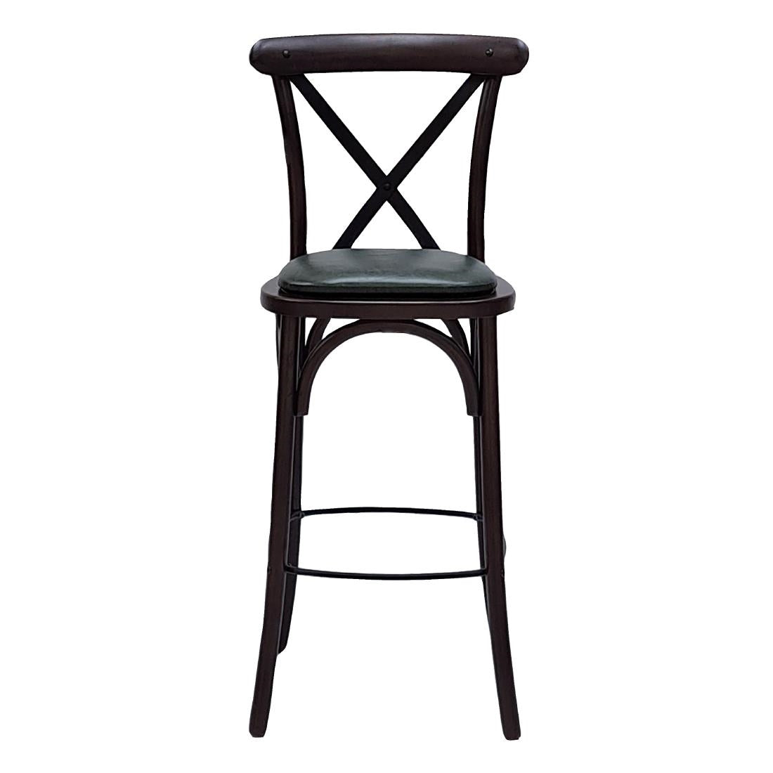 Bristol Bar Chair in Dark Walnut with Bison Cedar Seat