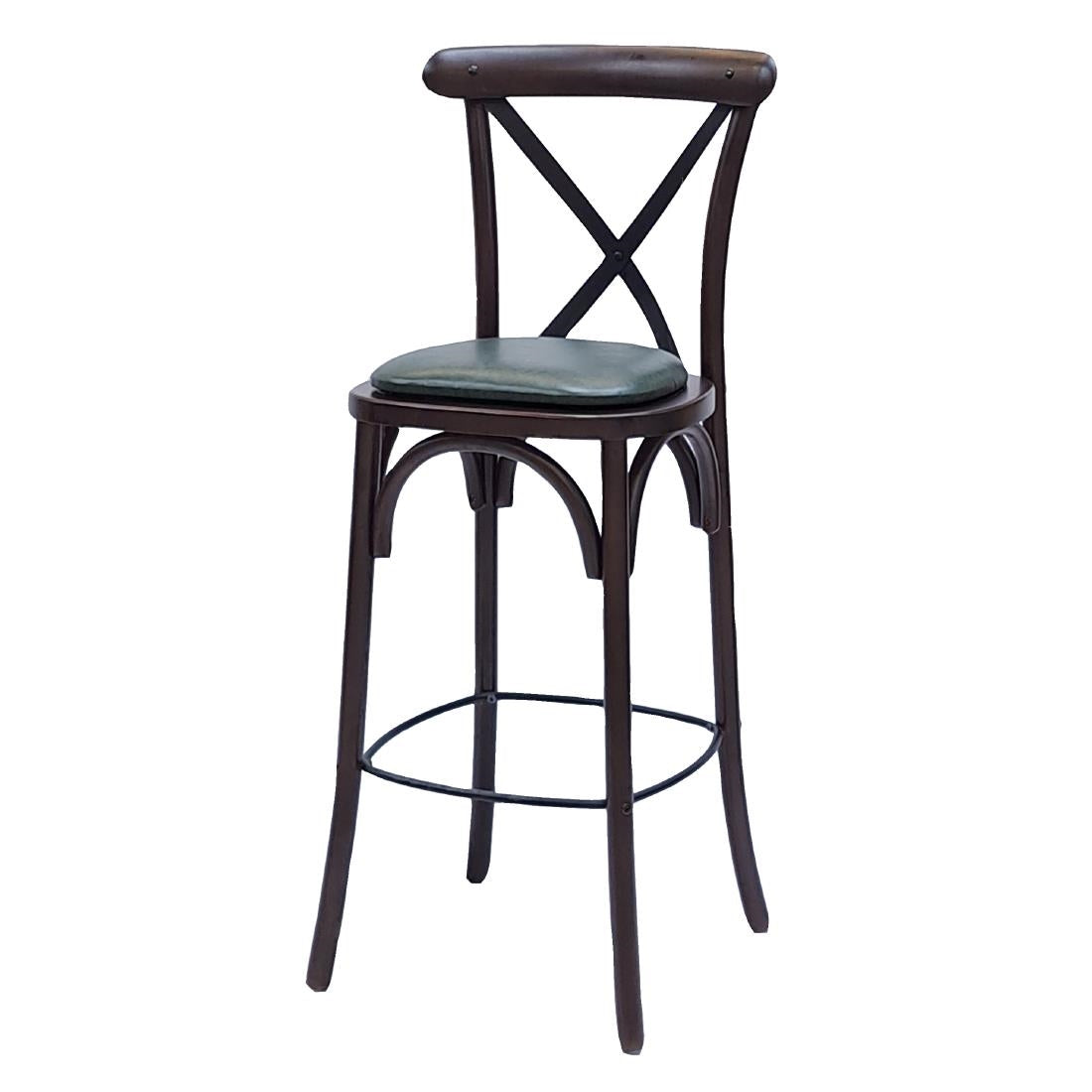 Bristol Bar Chair in Dark Walnut with Bison Cedar Seat