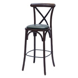 Bristol Bar Chair in Dark Walnut with Bison Cedar Seat