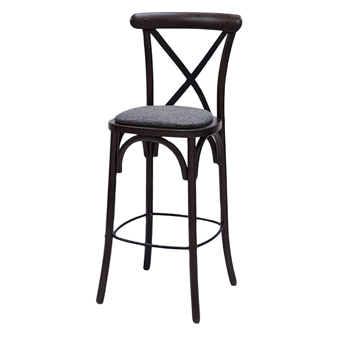 Bristol Bar Chair in Dark Walnut with Shetland Smoke Seat