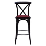 Bristol Bar Chair in Dark Walnut with Shetland Scarlett Seat
