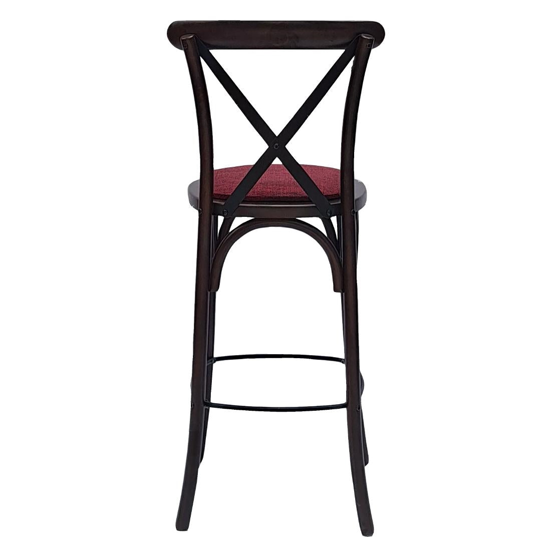 Bristol Bar Chair in Dark Walnut with Shetland Scarlett Seat