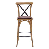 Bristol Bar Chair in Weathered Oak with Bison Espresso Seat