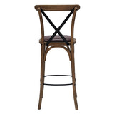 Bristol Bar Chair in Weathered Oak with Bison Espresso Seat
