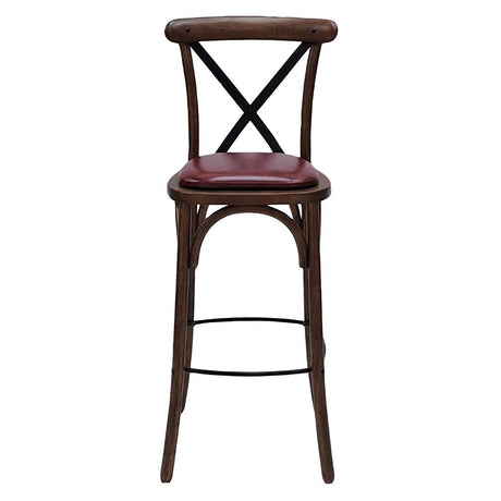 Bristol Bar Chair in Vintage with Bison Bordeaux Seat
