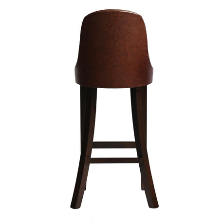 Kilsby Bar Chair in Dark Walnut with Bison Espresso Seat