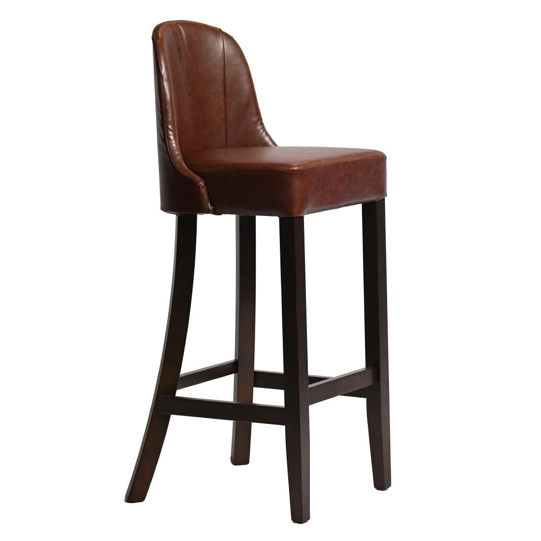 Kilsby Bar Chair in Dark Walnut with Bison Espresso Seat