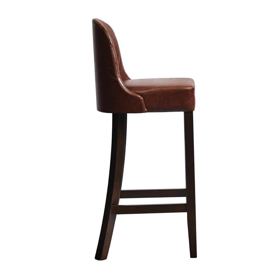 Kilsby Bar Chair in Dark Walnut with Bison Espresso Seat