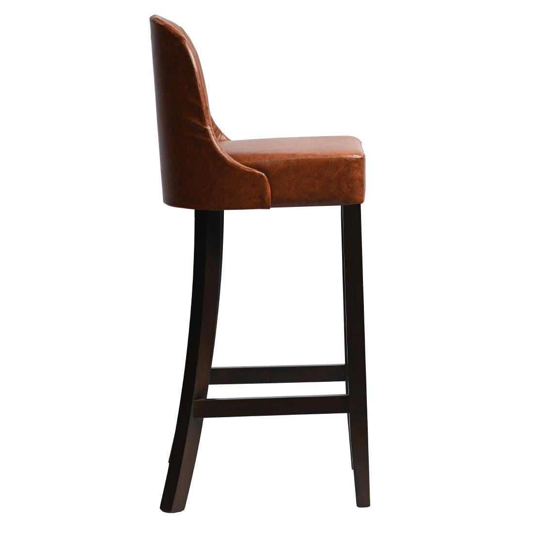 Kilsby Bar Chair in Dark Walnut with Bison Tan Seat