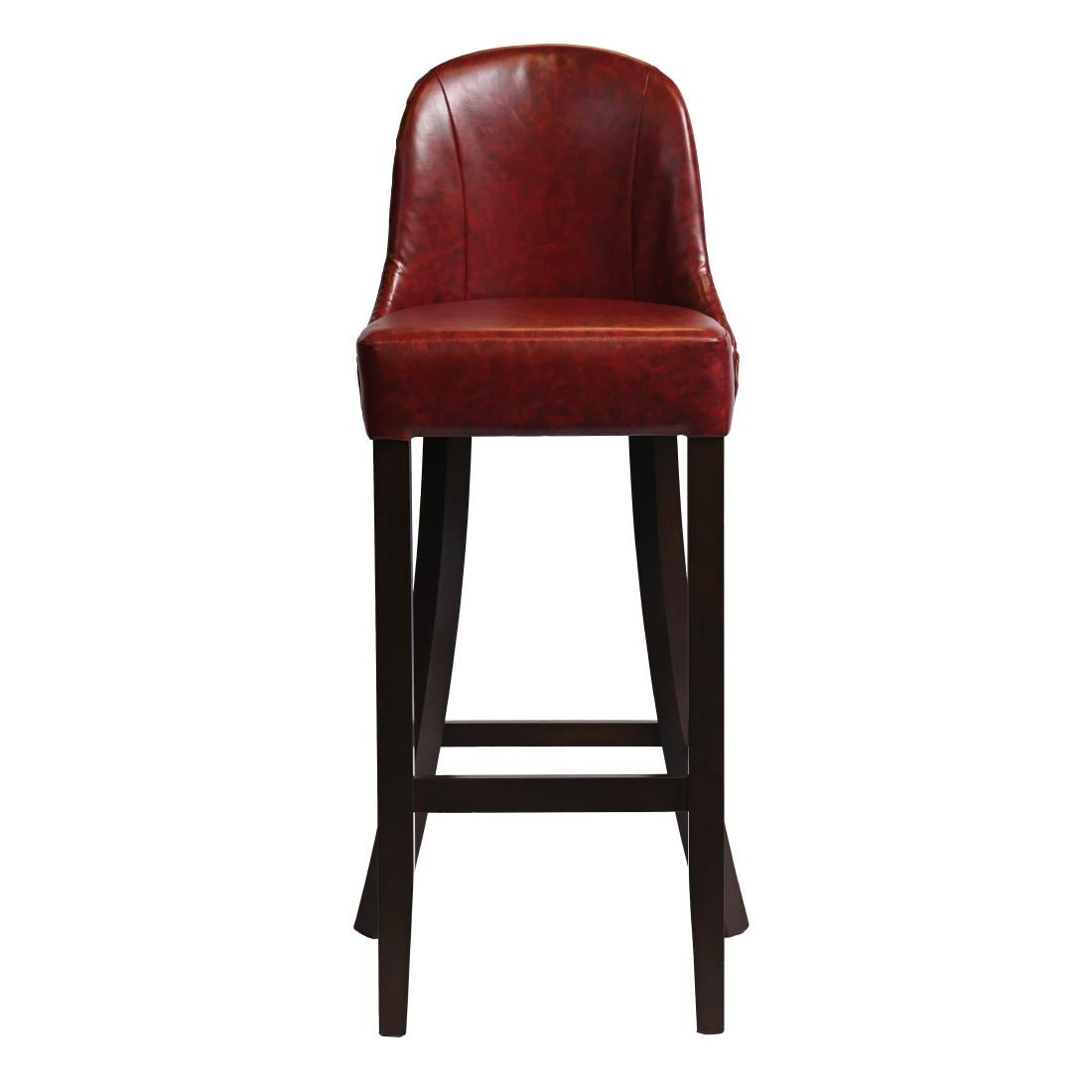 Kilsby Bar Chair in Dark Walnut with Bison Bordeaux Seat
