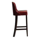 Kilsby Bar Chair in Dark Walnut with Bison Bordeaux Seat