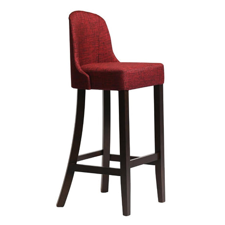 Kilsby Bar Chair in Dark Walnut with Shetland Scarlett Seat