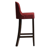 Kilsby Bar Chair in Dark Walnut with Shetland Scarlett Seat