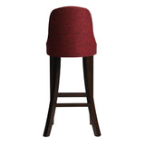 Kilsby Bar Chair in Dark Walnut with Shetland Scarlett Seat