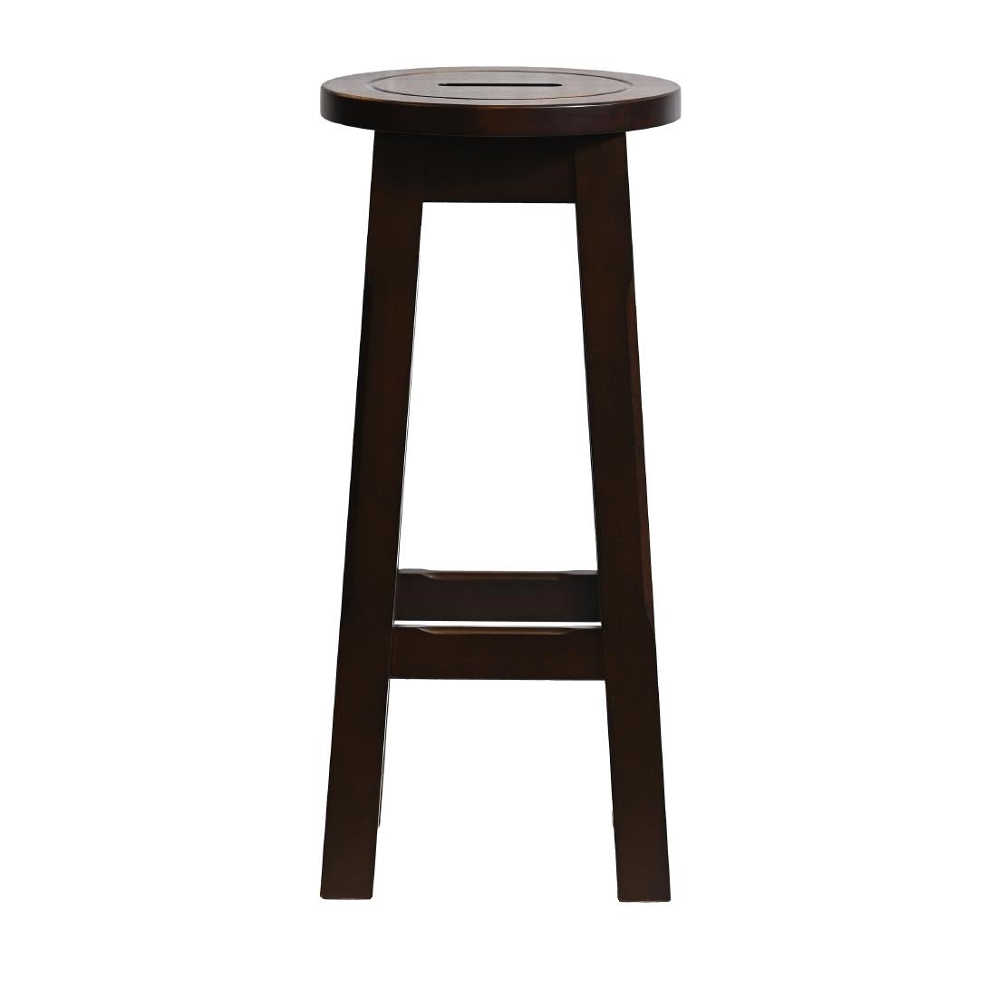 Wooden Top High Stool in Dark Walnut (2 Pack)