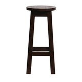 Wooden Top High Stool in Dark Walnut (2 Pack)