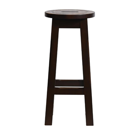 Wooden Top High Stool in Dark Walnut (2 Pack)
