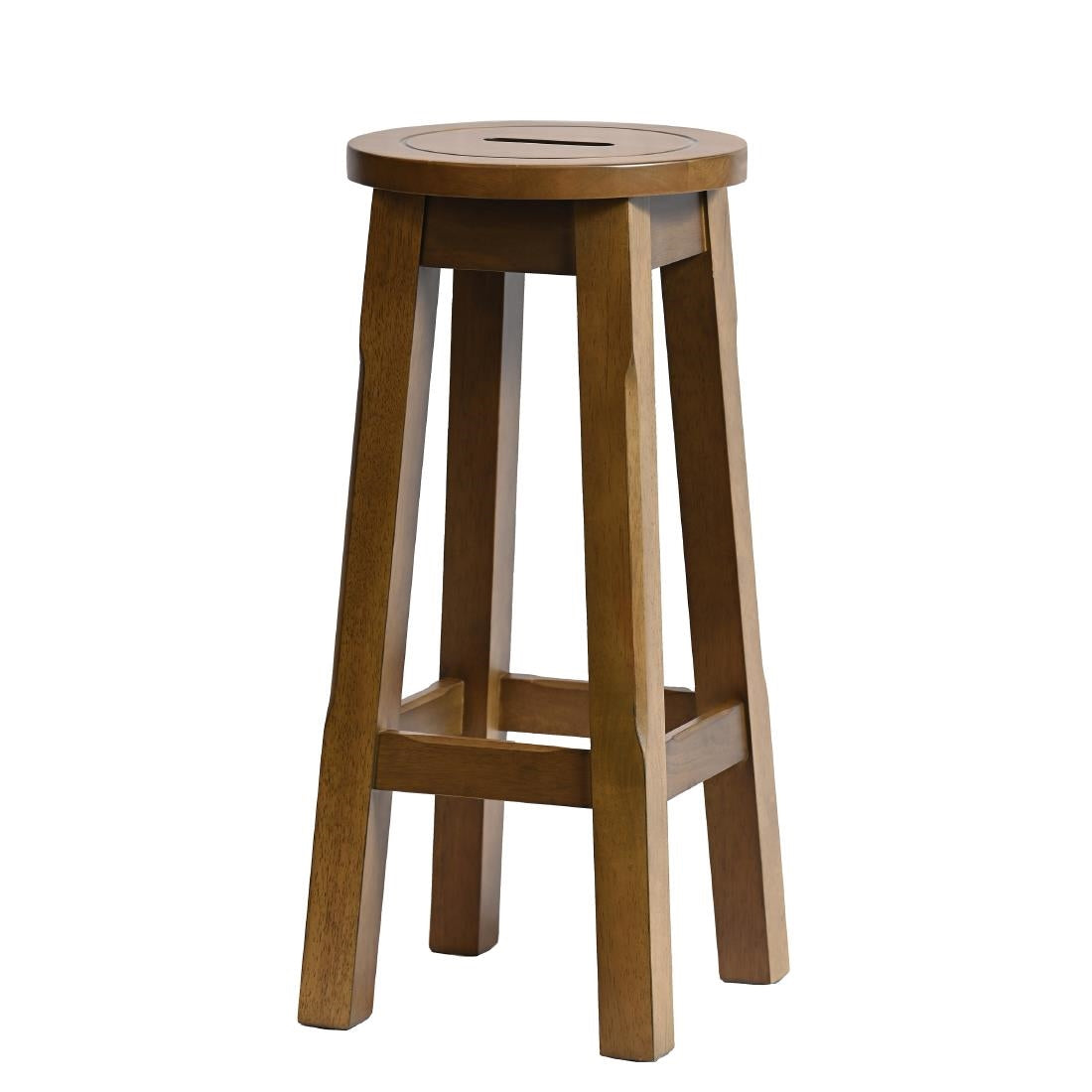 Wooden Top High Stool in Weathered Oak (Pack of 2)