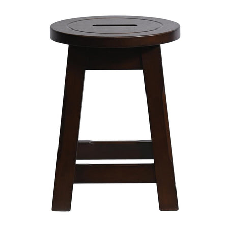 Wooden Top Low Stool in Dark Walnut (2 Pack)