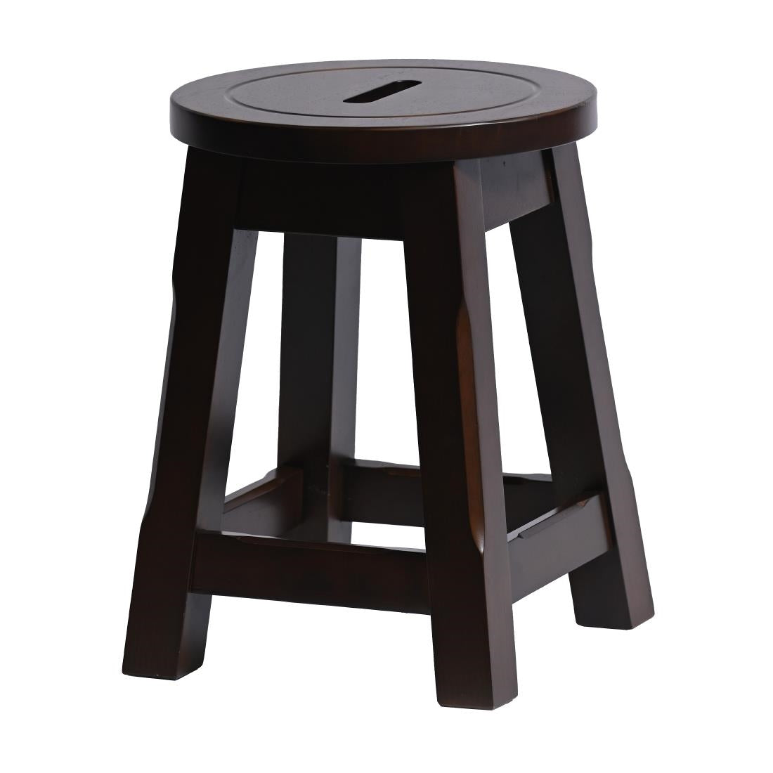 Wooden Top Low Stool in Dark Walnut (2 Pack)