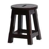 Wooden Top Low Stool in Dark Walnut (2 Pack)
