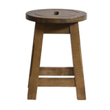Wooden Top Low Stool in Weathered Oak (2 Pack)