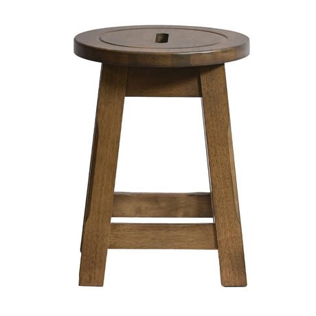 Wooden Top Low Stool in Weathered Oak (2 Pack)