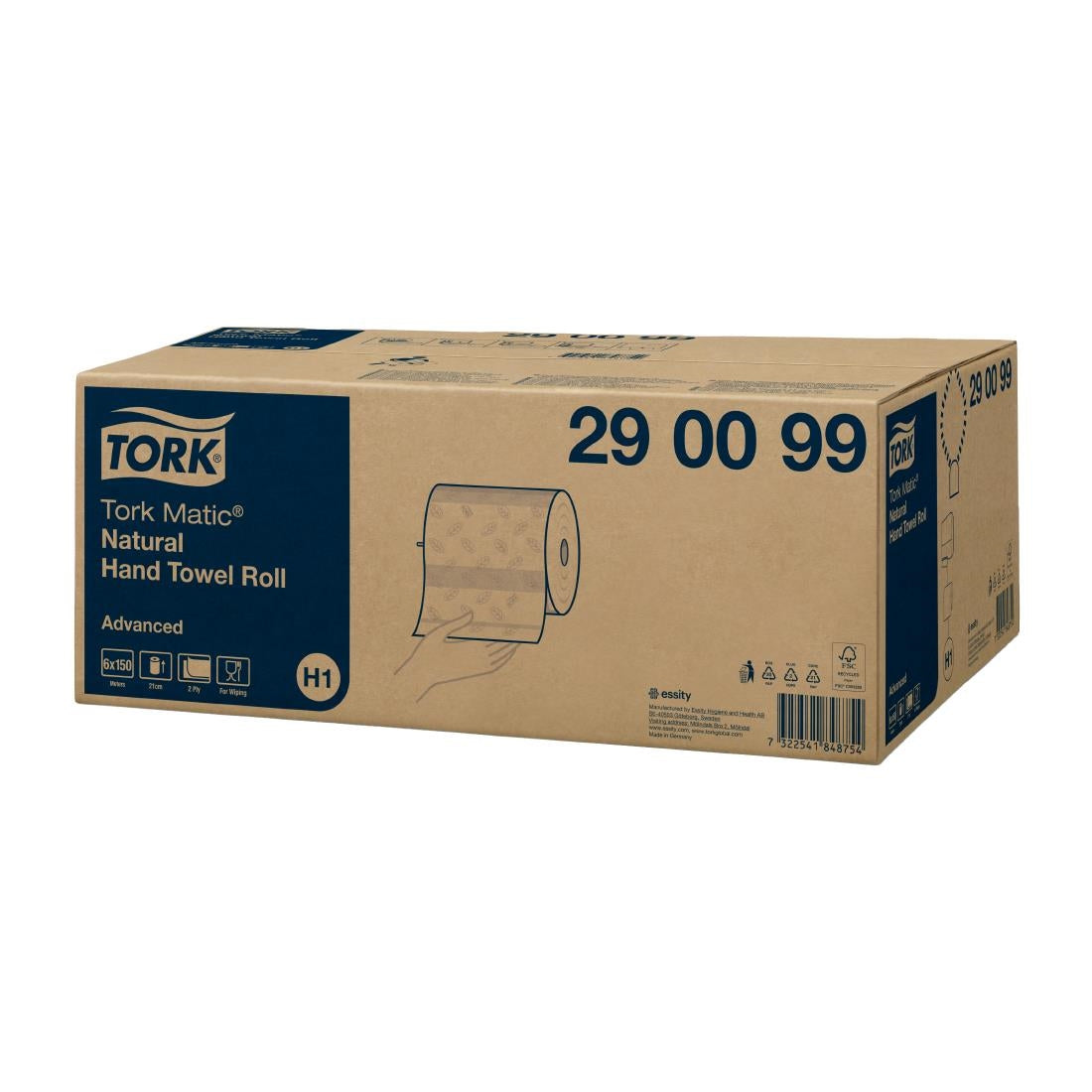 Tork Matic Natural Hand Towel Roll Advanced H1 150m (6 Pack)