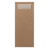 Europochette Classic Size Kraft Brown Cutlery Pouch with Kraft 2ply Napkin (500 Pack)