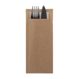 Europochette Classic Size Kraft Brown Cutlery Pouch with Kraft 2ply Napkin (500 Pack)
