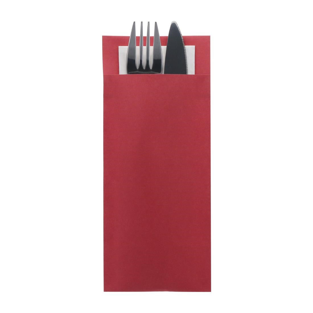 Europochette Classic Size Beet Red Cutlery Pouch with White 2ply Napkin (500 Pack)