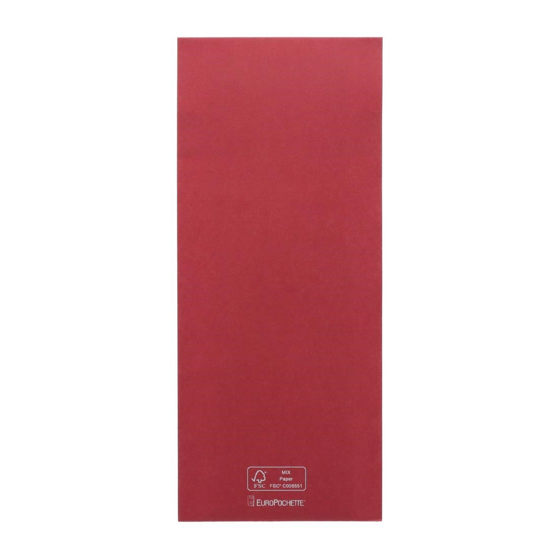 Europochette Classic Size Beet Red Cutlery Pouch with White 2ply Napkin (500 Pack)