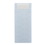 Europochette Classic Size Coastal Cutlery Pouch with White 2ply Napkin (500 Pack)