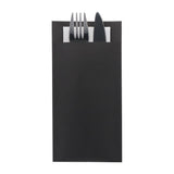 Europochette Royal Size Black Cutlery Pouch with White Soft 2ply Napkin (250 Pack)