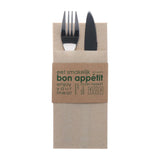 Europochette Kangaroo Fold Soft Kraft Napkins with Paper Sleeve (50 Pack)
