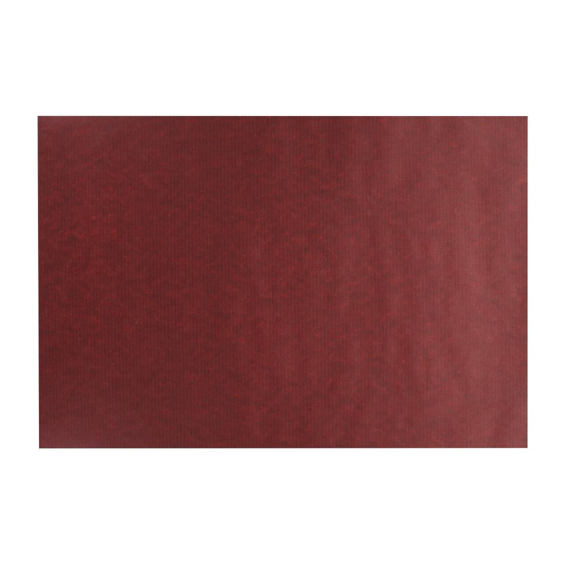 Europochette Kraft Burgundy Recycled Paper Tablemat 430x300mm (250 Pack)