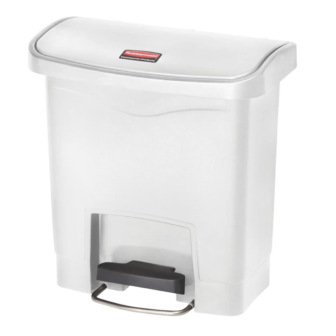 Rubbermaid Slim Jim Step-On Pedal Bin White 15Ltr