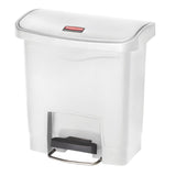 Rubbermaid Slim Jim Step-On Pedal Bin White 15Ltr