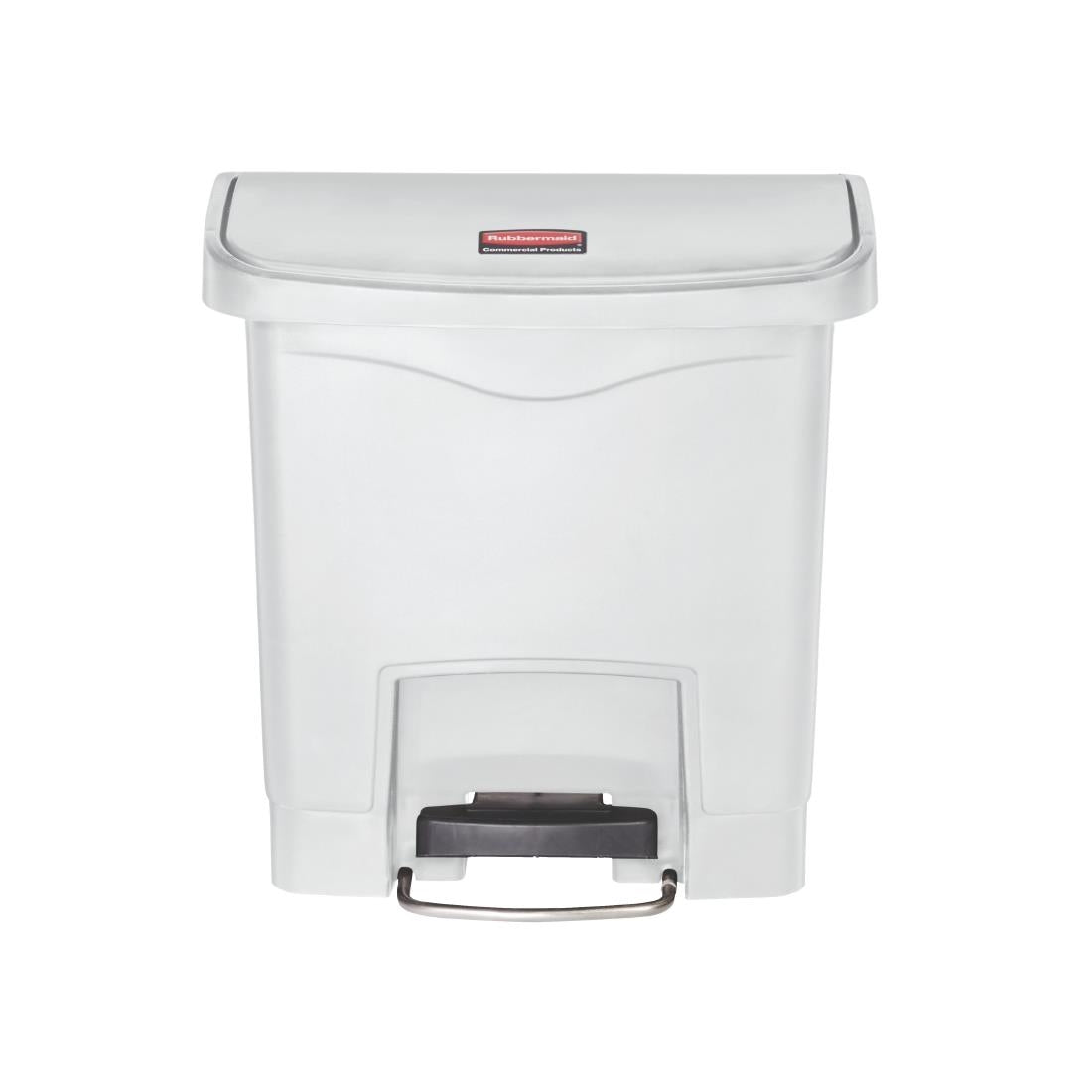 Rubbermaid Slim Jim Step-On Pedal Bin White 15Ltr