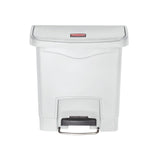 Rubbermaid Slim Jim Step-On Pedal Bin White 15Ltr
