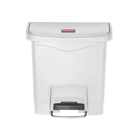 Rubbermaid Slim Jim Step-On Pedal Bin White 15Ltr