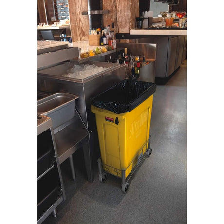 Rubbermaid Slim Jim Bin with Venting Channels Yellow 87Ltr