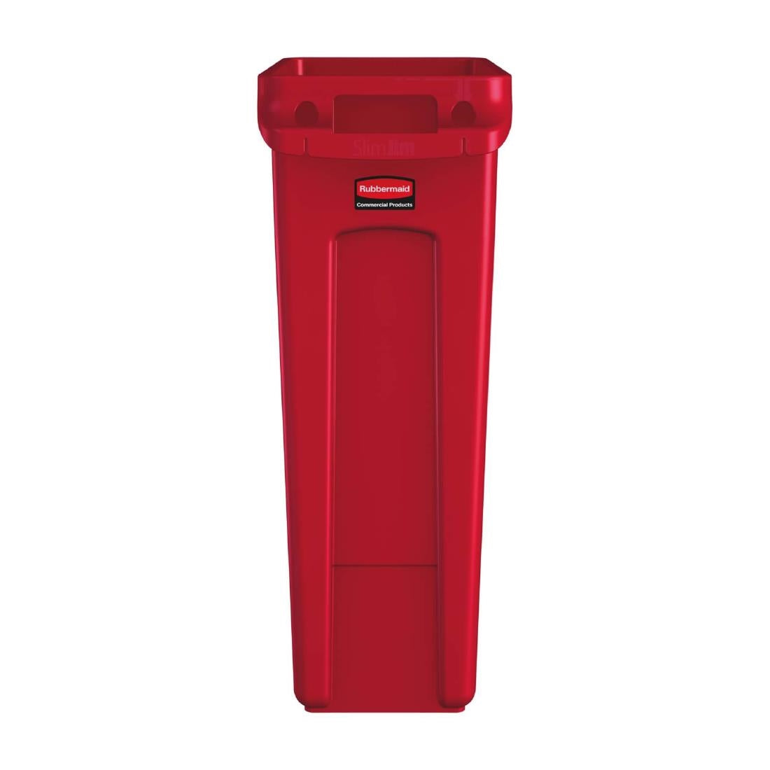 Rubbermaid Slim Jim Bin with Venting Channels Red 87Ltr
