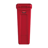 Rubbermaid Slim Jim Bin with Venting Channels Red 87Ltr