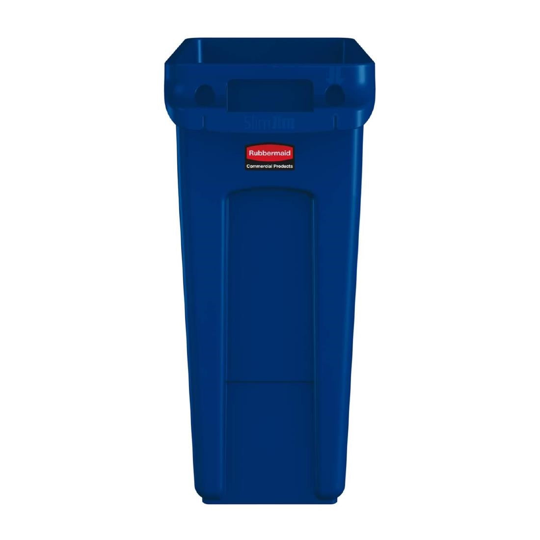 Rubbermaid Slim Jim Bin with Venting Channels Blue 60Ltr