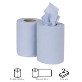Nisbets Essentials Centrefeed Blue Rolls 2-Ply 320 Sheets (2 Pack)