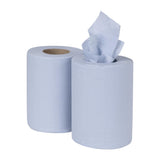 Nisbets Essentials Centrefeed Blue Rolls 2-Ply 320 Sheets (2 Pack)