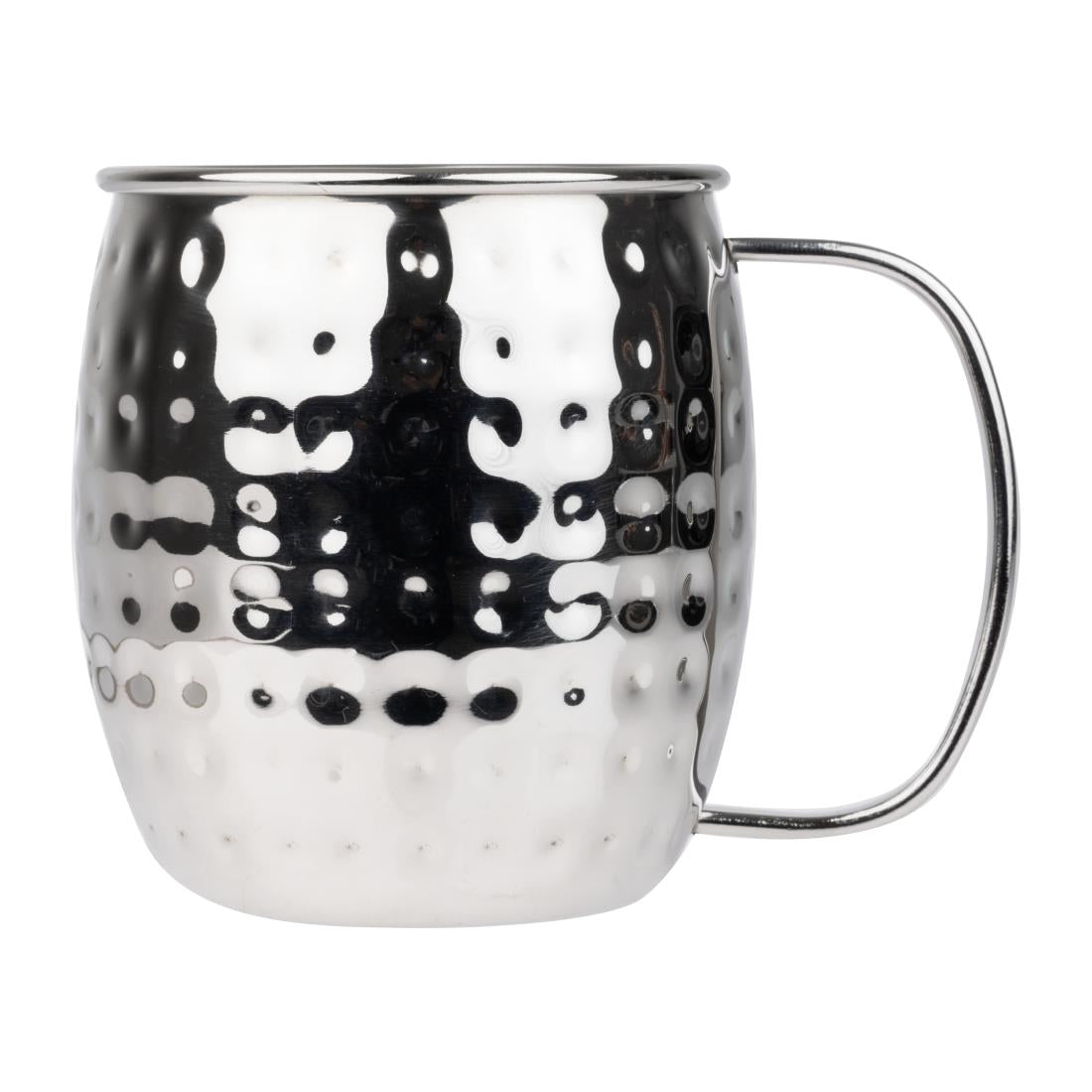 Olympia Barware Hammered Stainless Steel Mug 440ml
