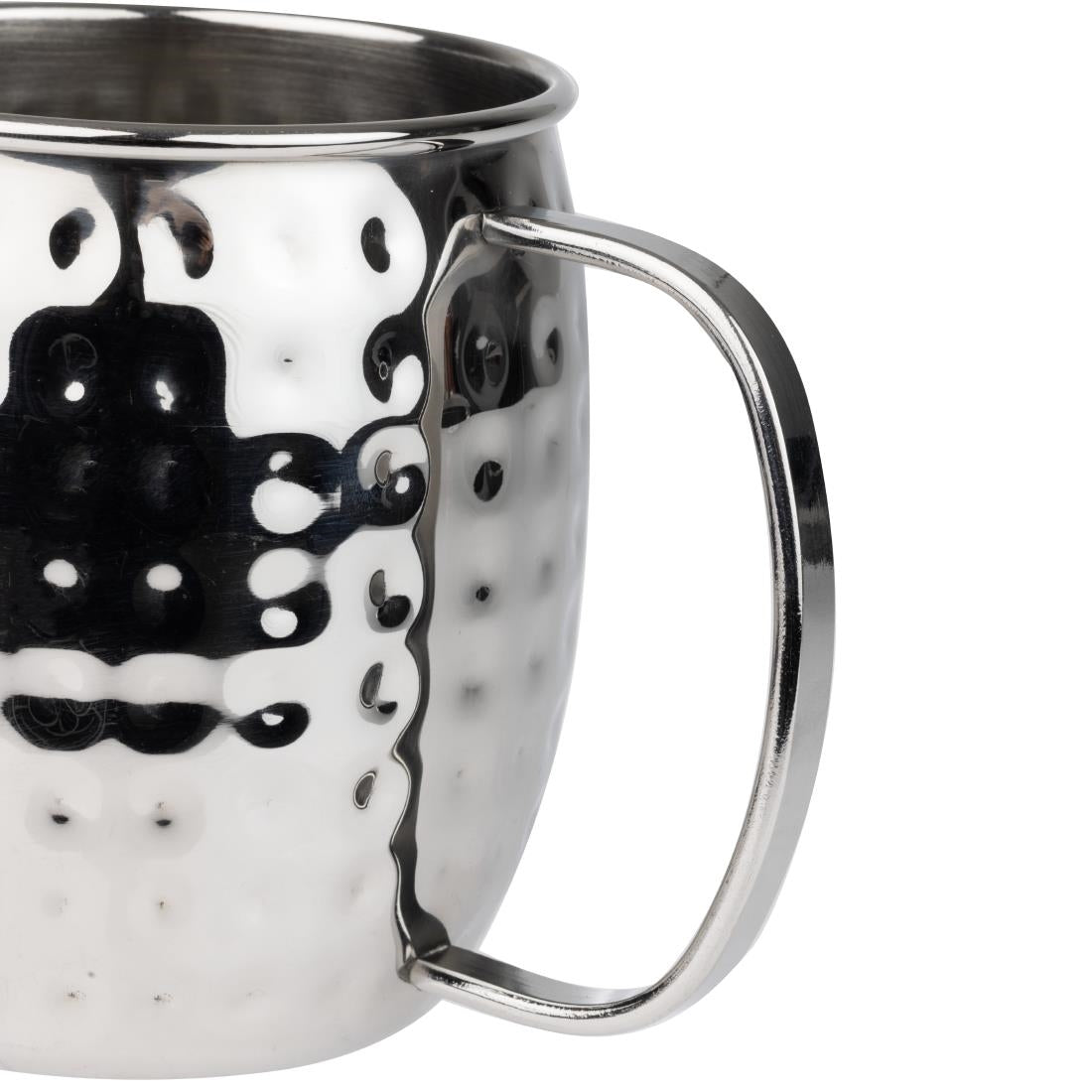 Olympia Barware Hammered Stainless Steel Mug 440ml